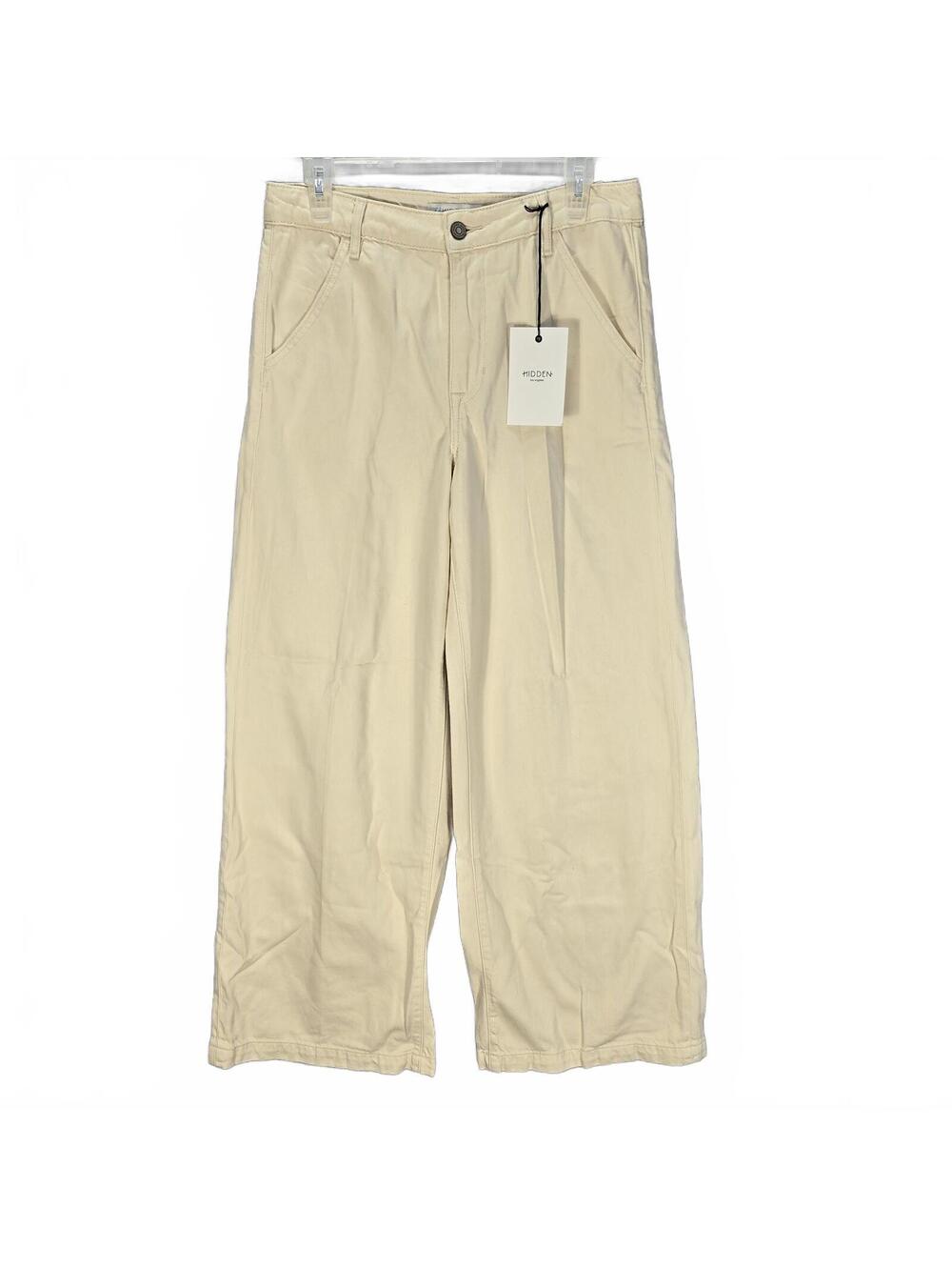 Hidden Jeans Nori Super Wide Leg Pants Cream Ecru Boho Minimalist 27 NWT
